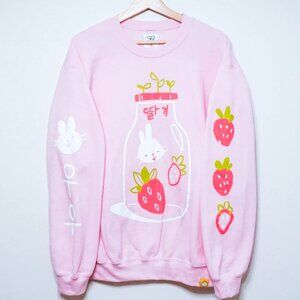 Ohmonah Strawberry Milk Bunny Sweatshirt Sweater